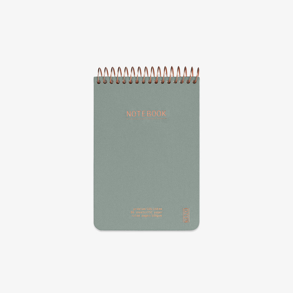 KOZO SPIRAL-BOUND NOTEBOOK A6 // ALOE VERA