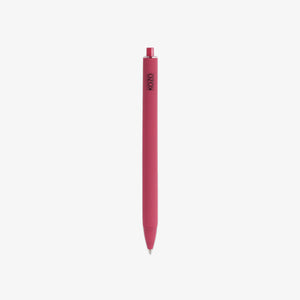Red BALLPOINT pen with a visible brand logo on a white background