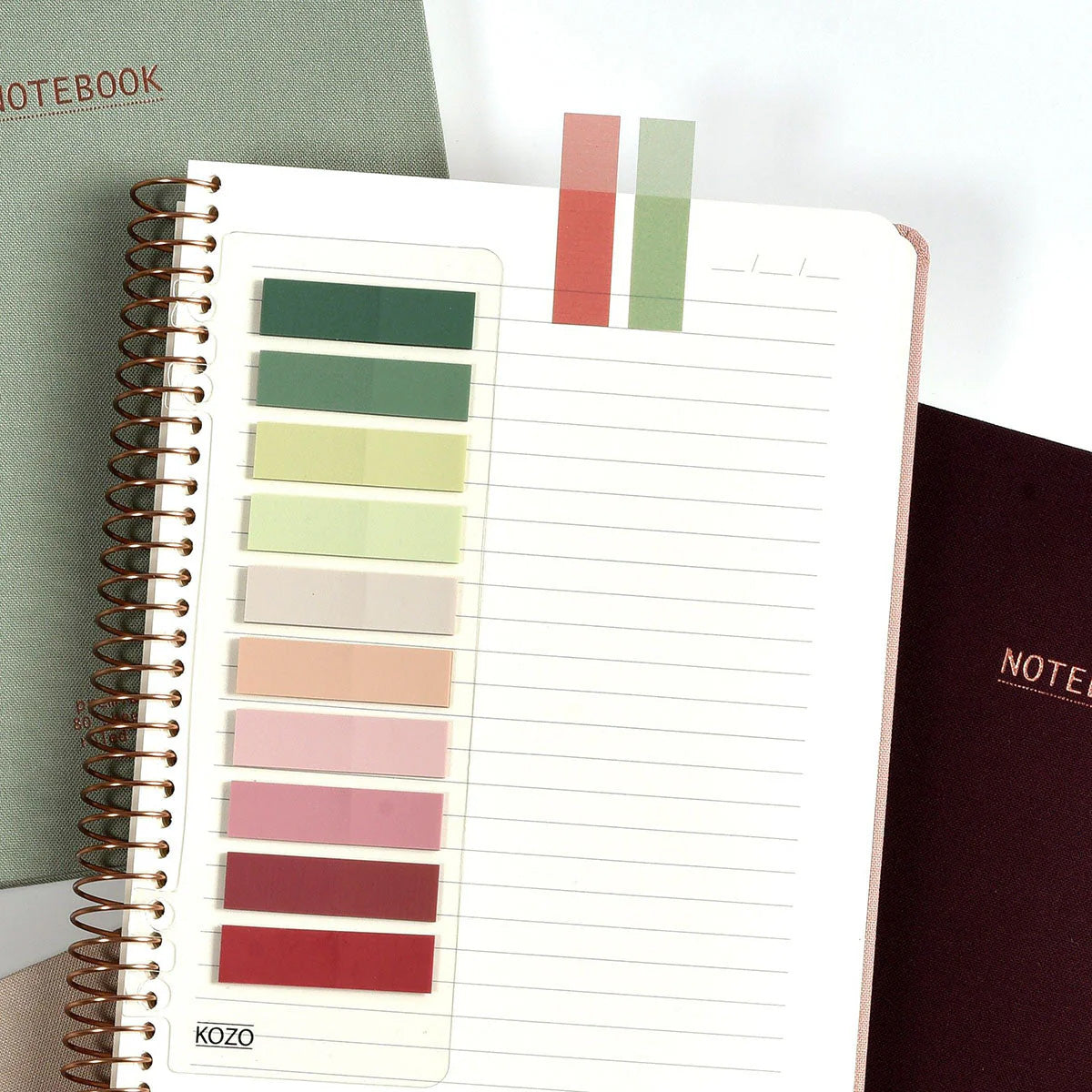 Notebook with different index tabs