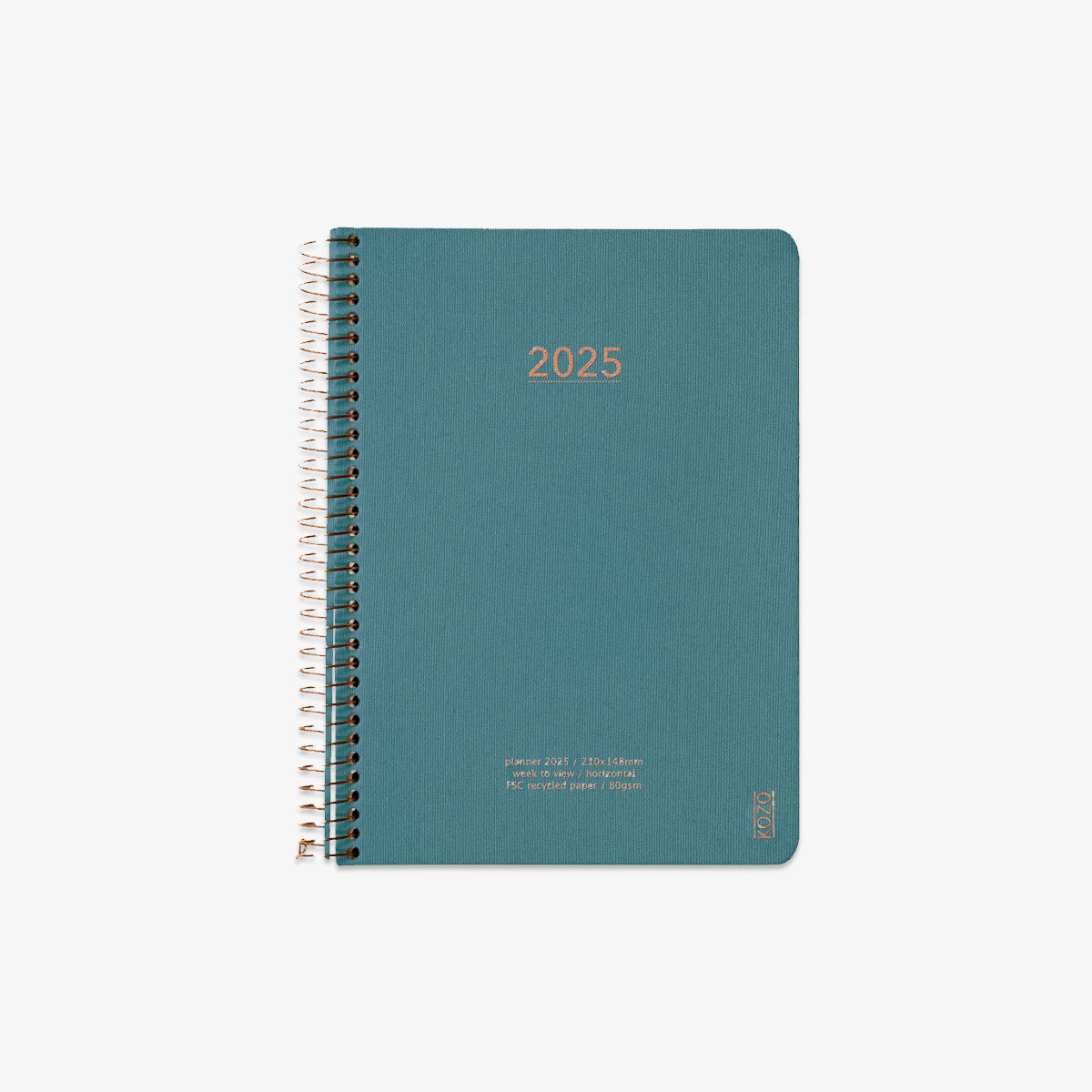 KOZO SPIRAL-BOUND CALENDAR 2025 A5 (DANISH) // STEEL BLUE