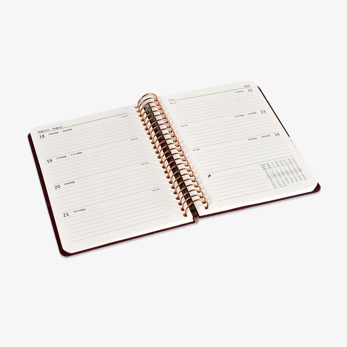 KOZO SPIRAL-BOUND CALENDAR 2025 A6 (DANISH) // COFFEE