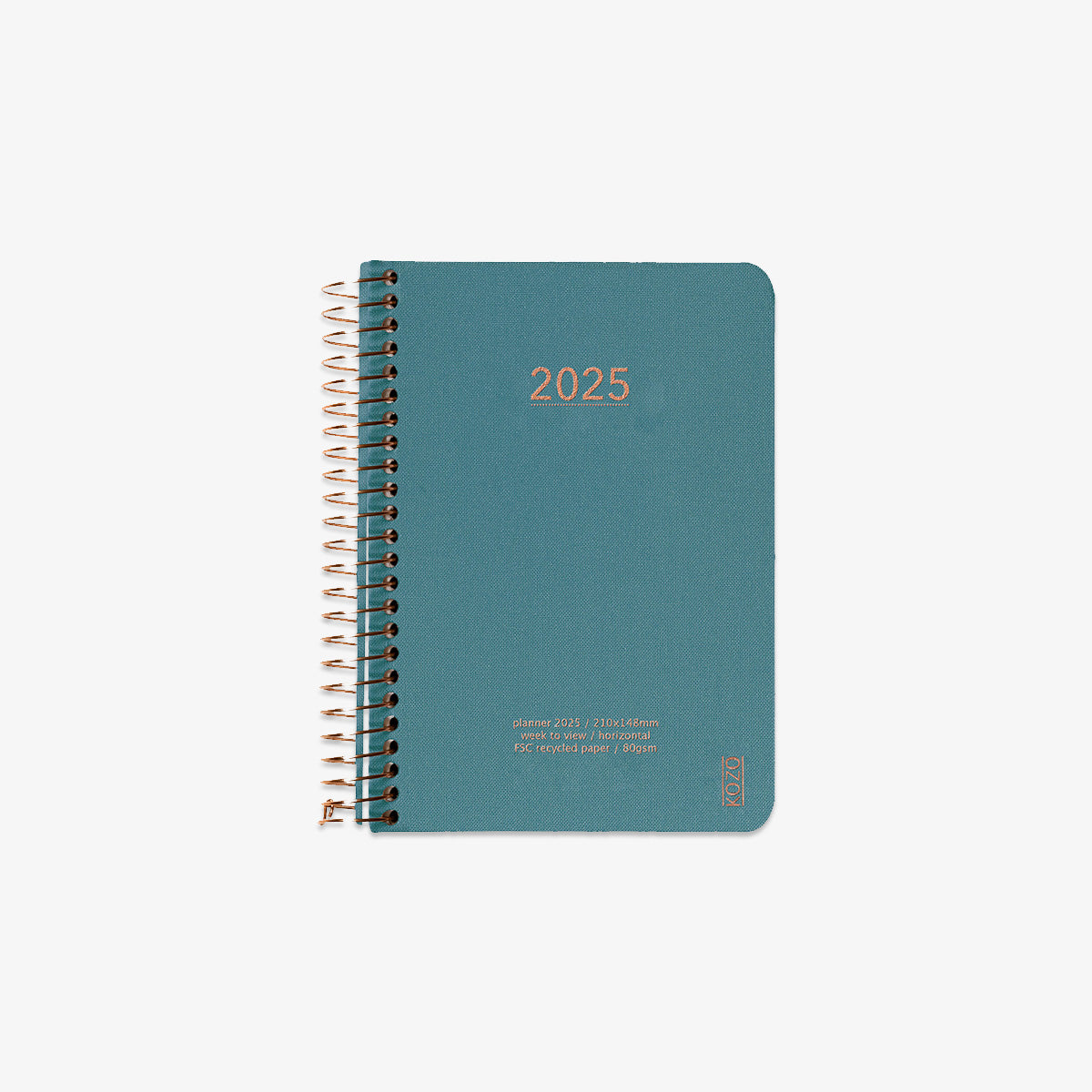 KOZO SPIRAL-BOUND CALENDAR 2025 A6 (DANISH) // STEEL BLUE