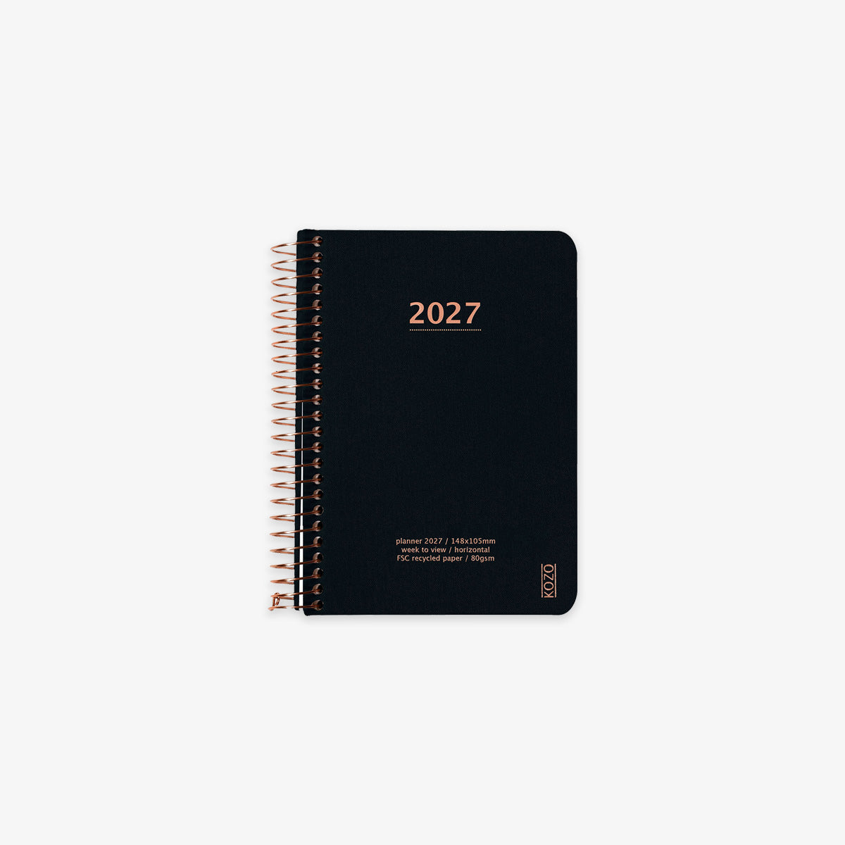 KOZO SPIRALBUNDEN KALENDER 2026 A6 // SORT
