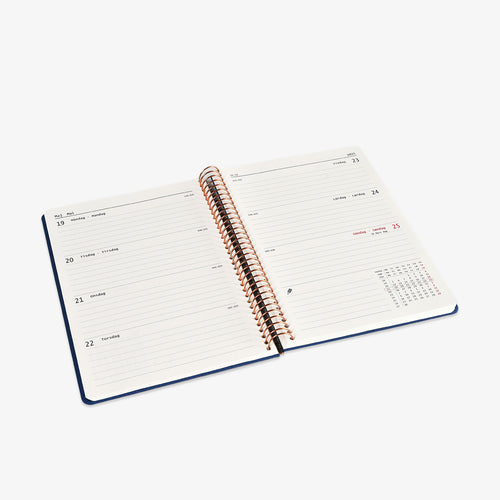 KOZO SPIRAL-BOUND CALENDAR 2027 A5 (DANISH) // NAVY