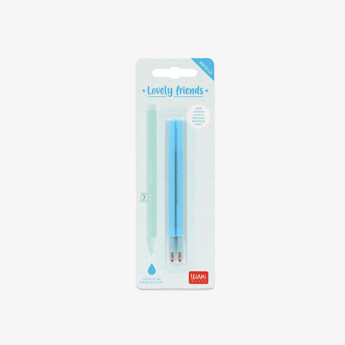 BLÆK REFILL TIL LOVELY FRIENDS GEL PENNE // HIMMELBLÅ