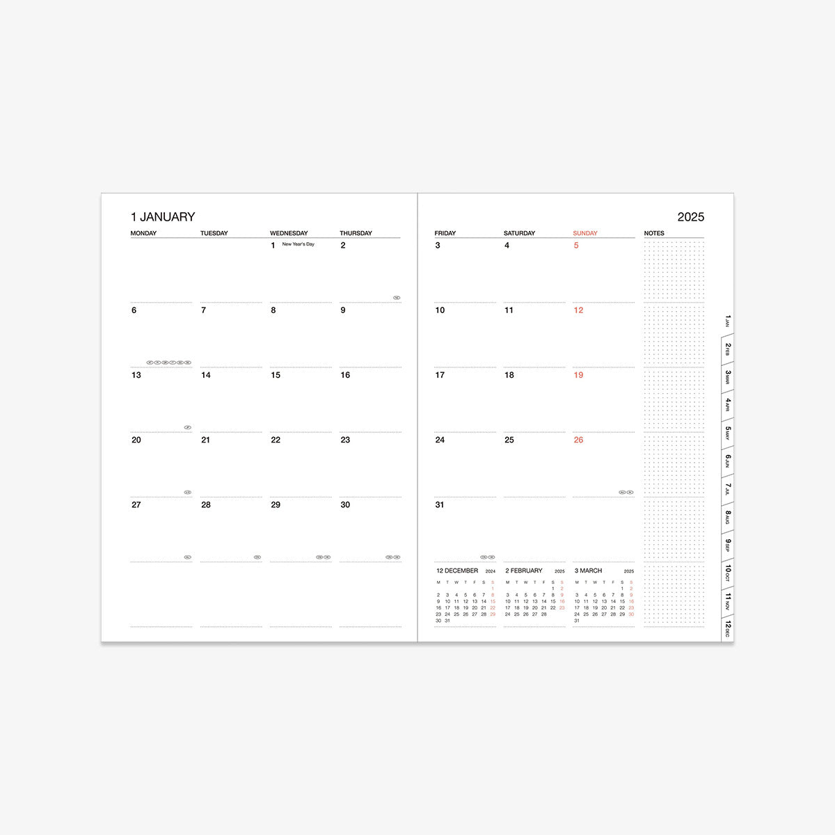 CALENDAR SEP 2024 - DEC 2025 A5 // STORAGE IT LILAC