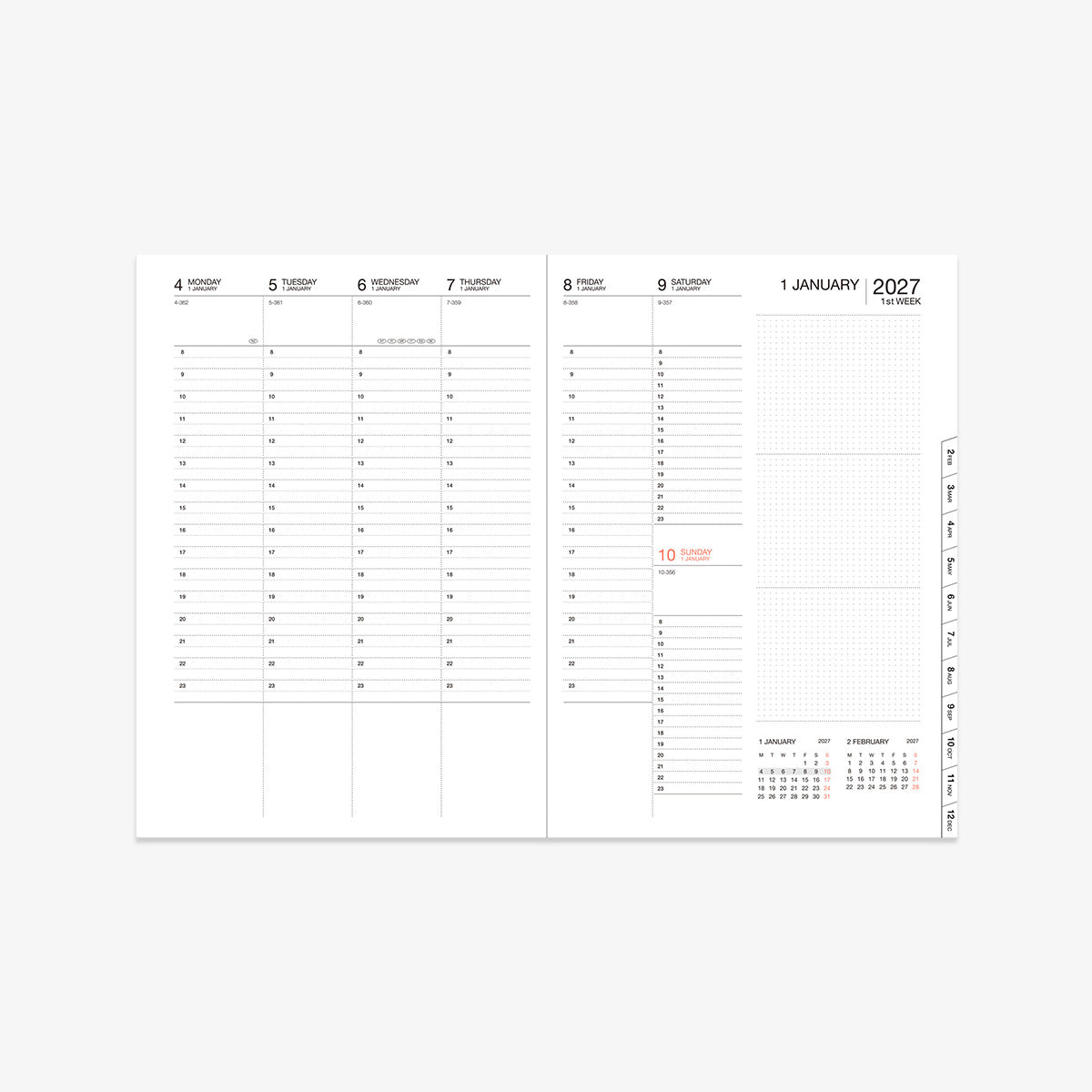 KALENDER SEP 2026 - DEC 2027 A5 // KIRSEBÆRBLOMSTER