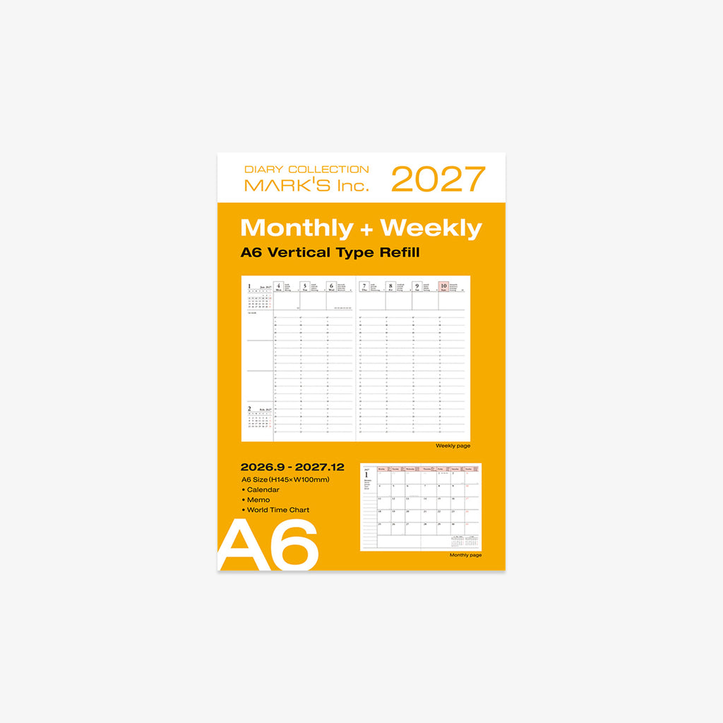 CALENDAR SEP 2026 - DEC 2027 A6 // REFILL