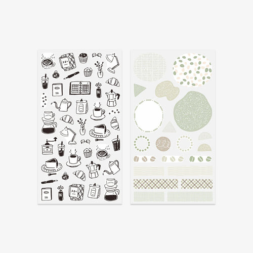 CALENDAR STICKERS TWO SHEETS // MONOTONE CAFE