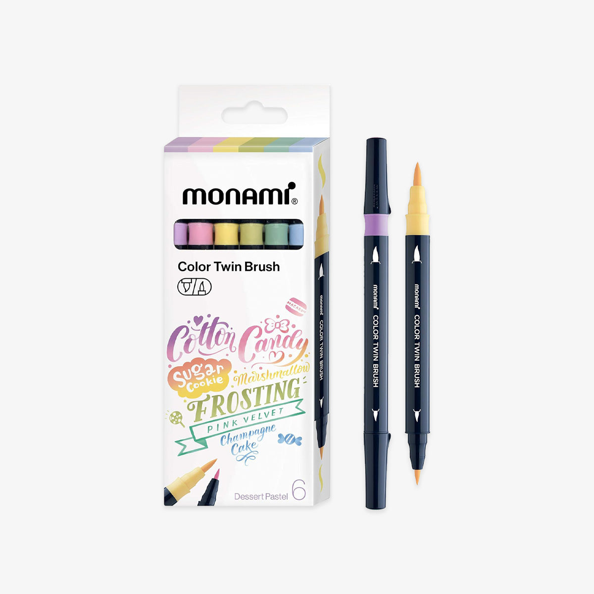 COLOR TWIN BRUSH PEN SET OF 6 // DESSERT PASTEL