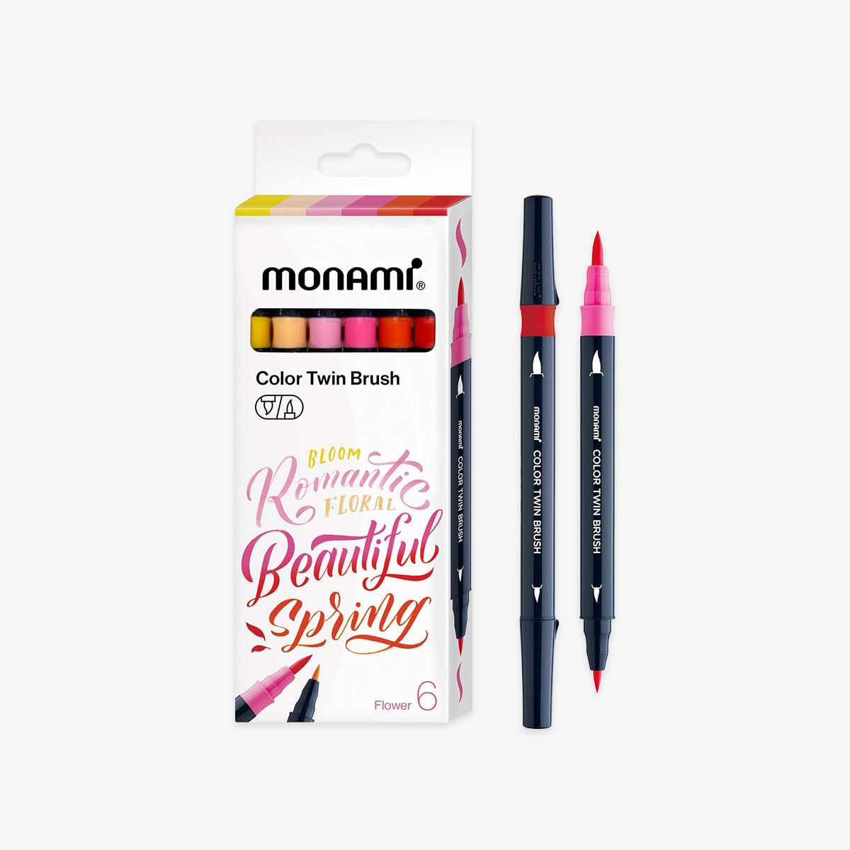 COLOR TWIN BRUSH PEN SET OF 6 // FLOWER