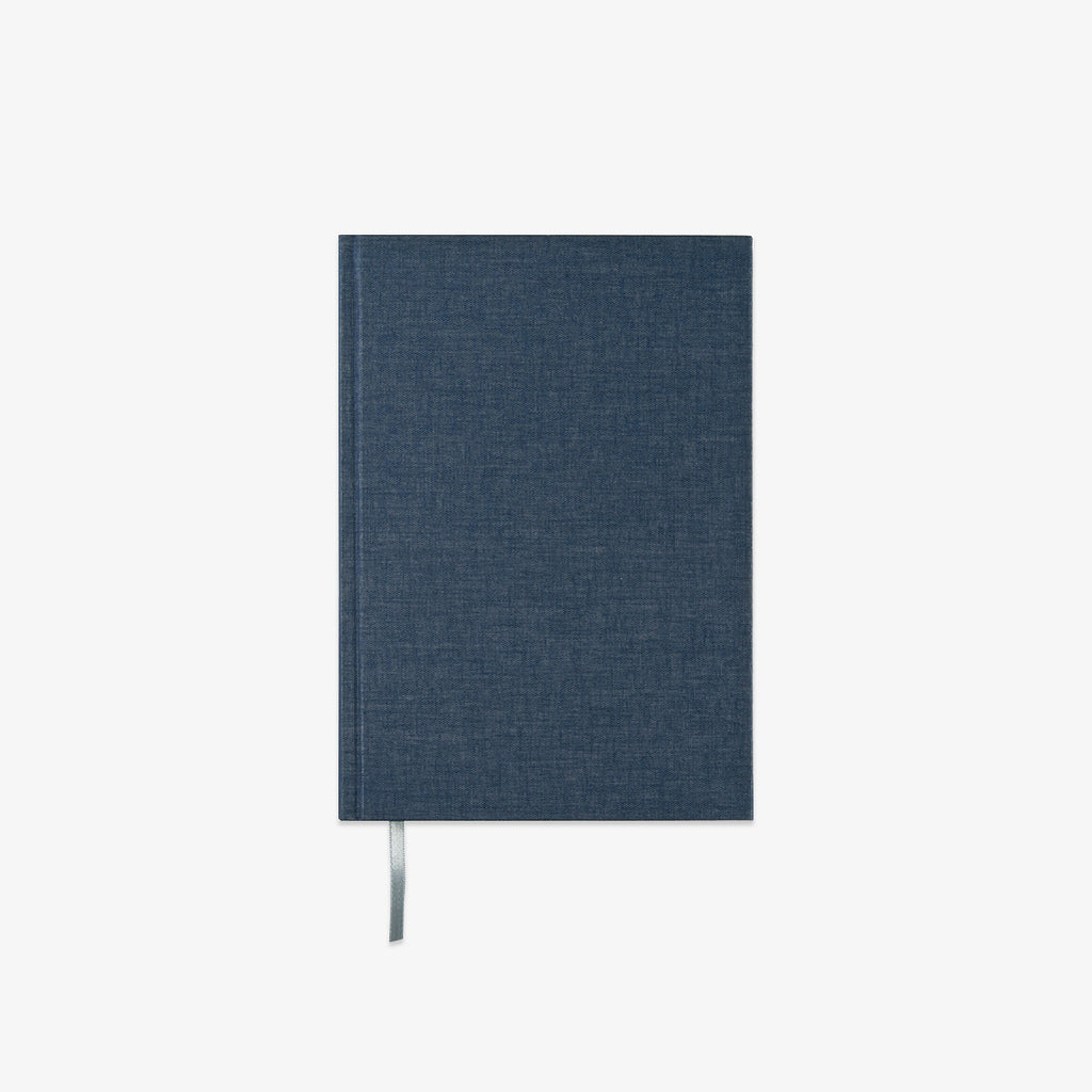 Blue notebook on a white background