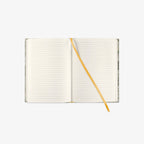 Open notebook with ruled pages