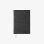 Black notebook on a white background