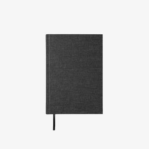 Black notebook on a white background