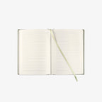 Open notebook with lined pages 
