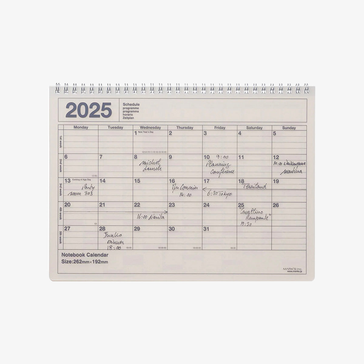 NOTEBOOK CALENDAR 2025 // IVORY