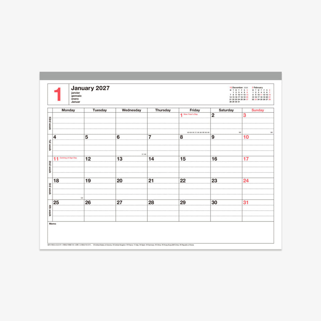 NOTEBOOK CALENDAR 2027 M // KHAKI