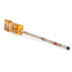 Pencil with a bear-shaped pencil sharpener on a white background