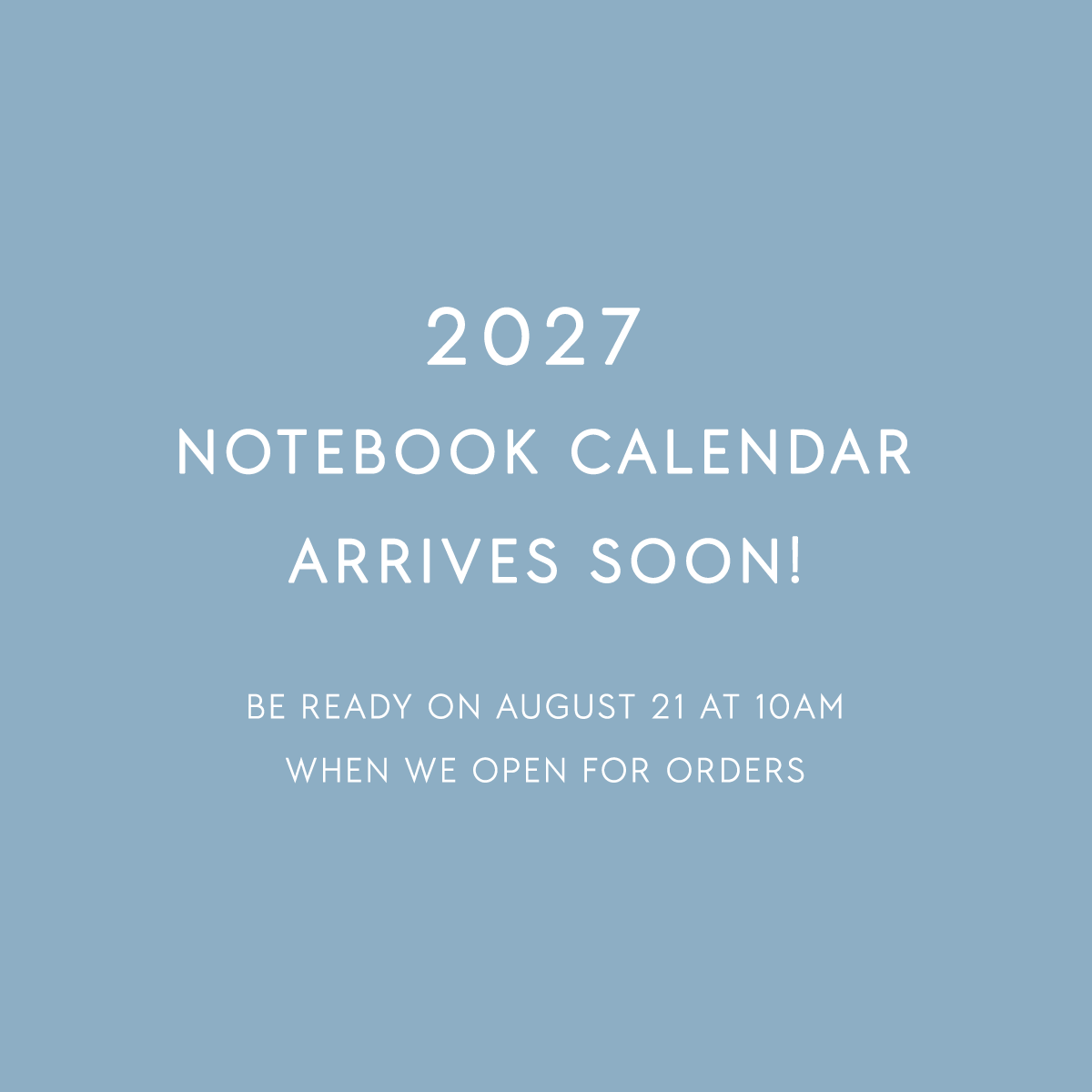 NOTEBOOK CALENDAR 2027 // ENGLISH