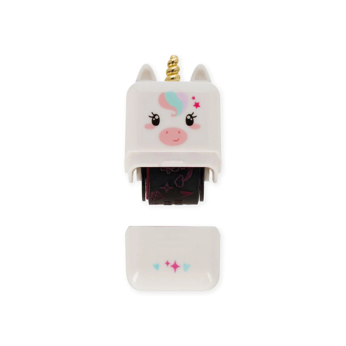 Unicorn-shaped roller stamp on a white background