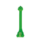 Green dino-shaped pen with base on a white background