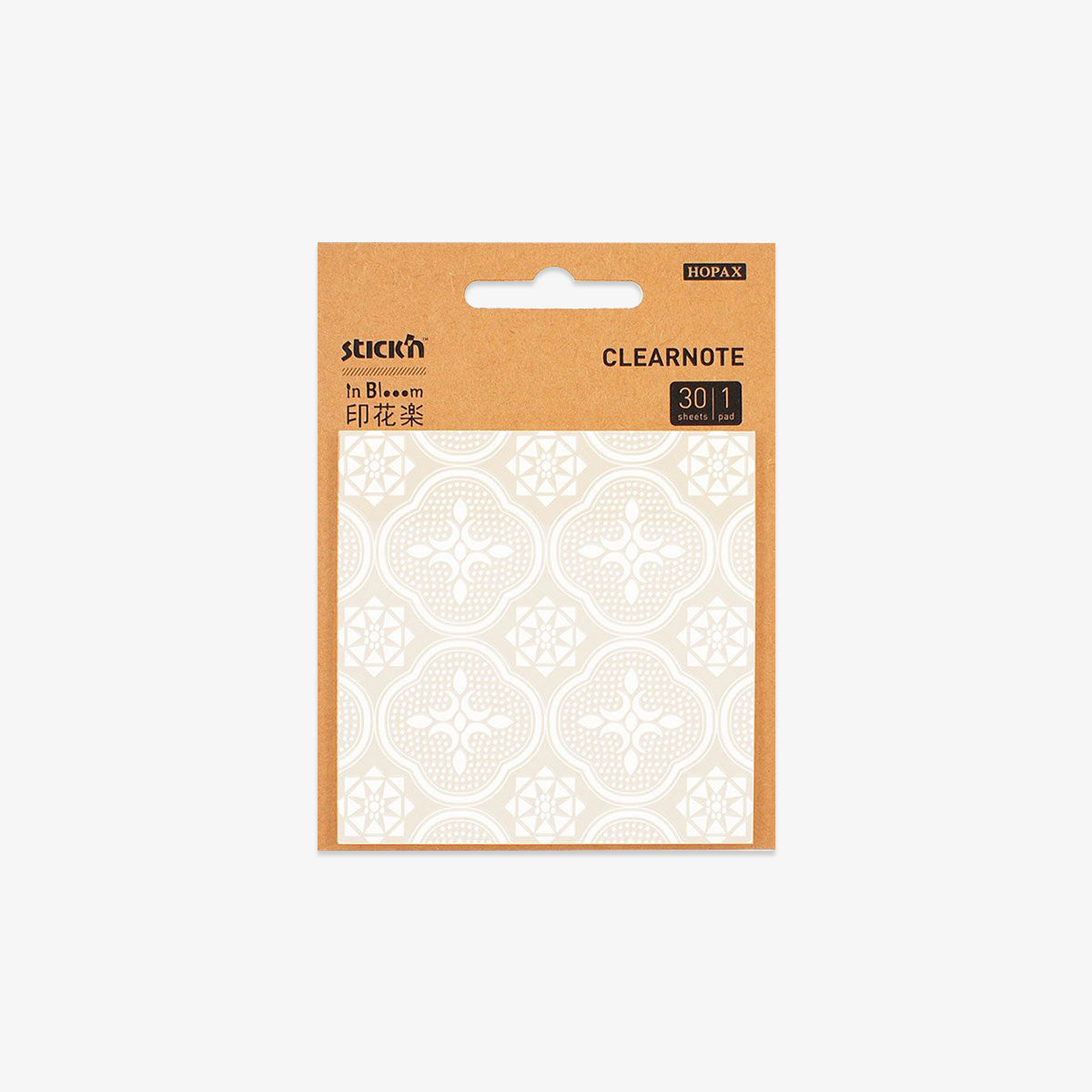Sticky note with ornament patterns that are semi transparent