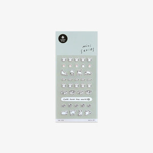 mini stickers with illustrations of cats and fish