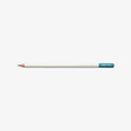White pencil with blue tip on a white background