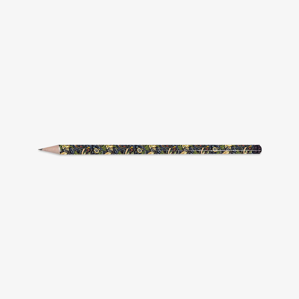 Pencil with a decorative black and gold design