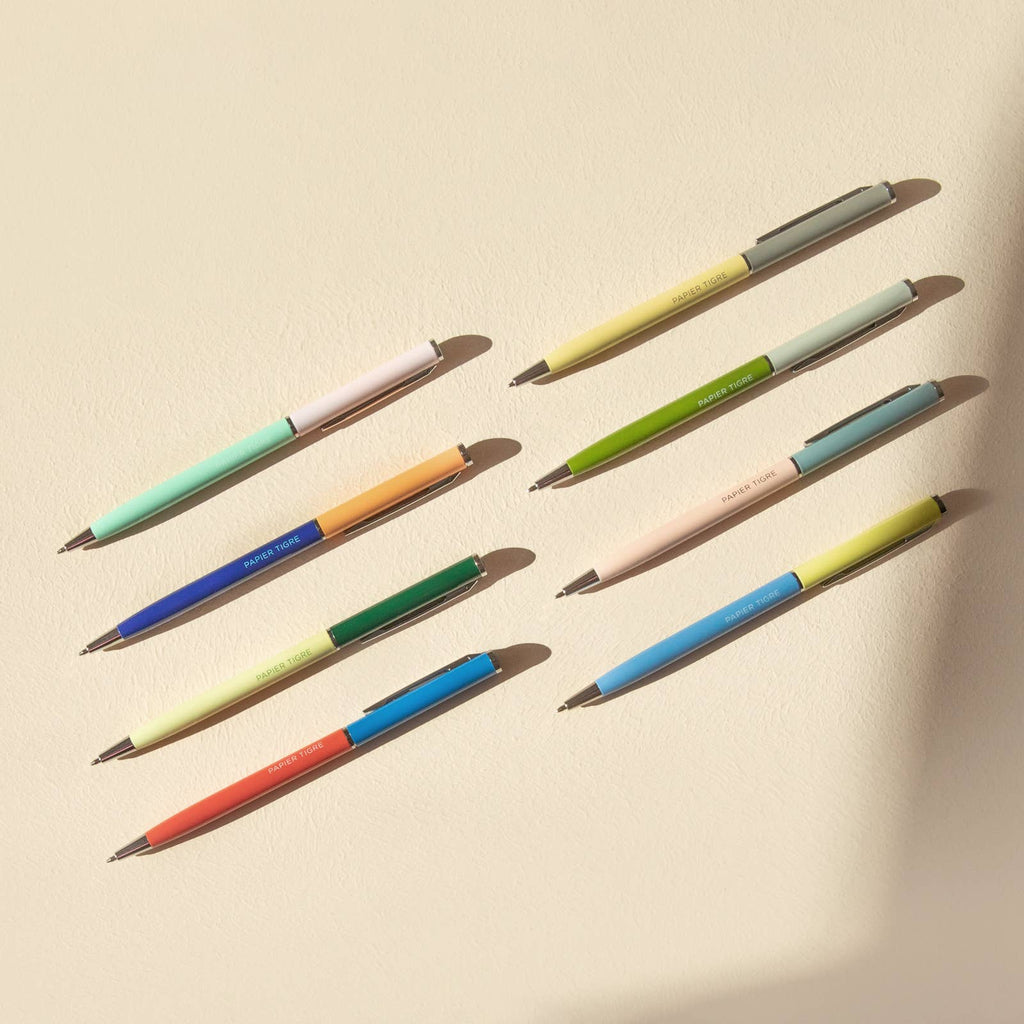 PAPIER TIGRE METAL KUGLEPEN // ROSA & MINT