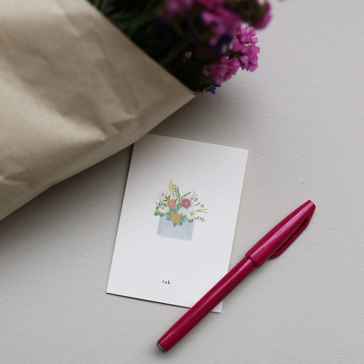 SMALL GREETING CARD // BLOMSTERKUVERT (DANISH)