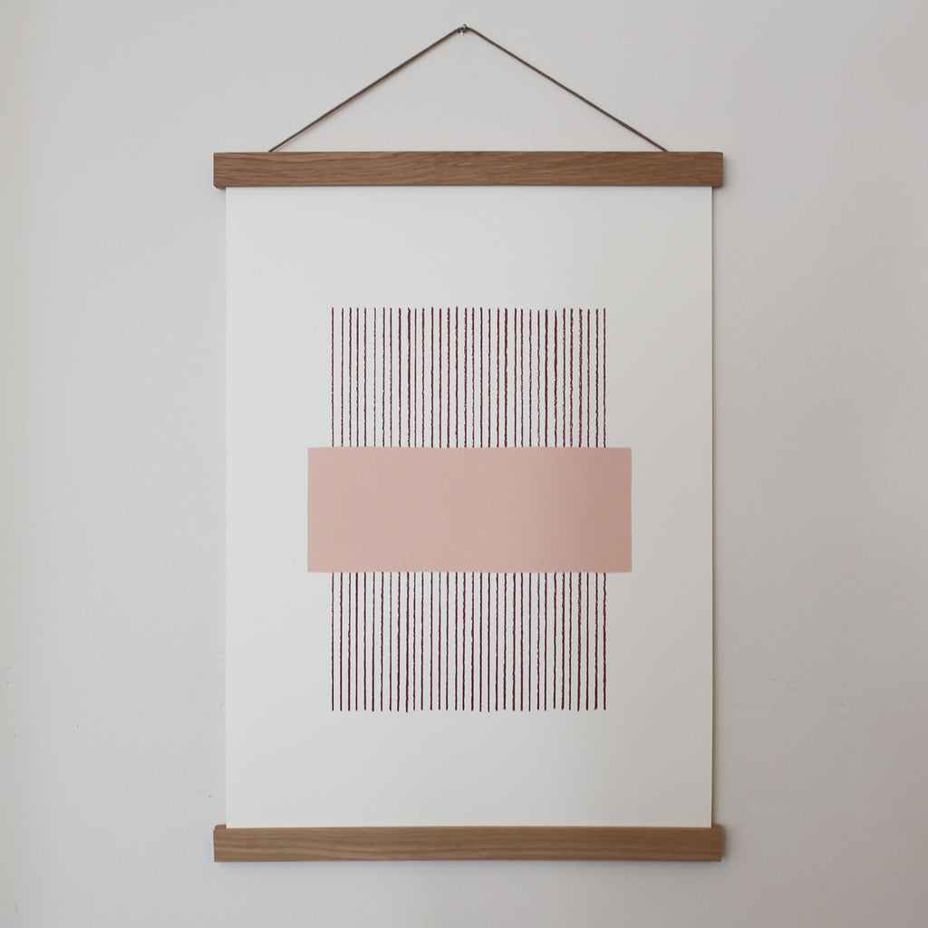 A3 PLAKAT LINES // BLUSH + EGETRÆSRAMME